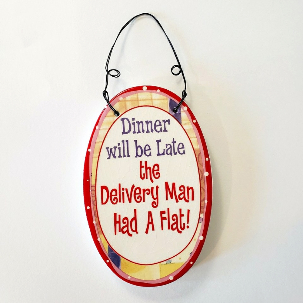 Tumbleweed Pottery Wall Art "Delivery Man" Gag Humor Gift